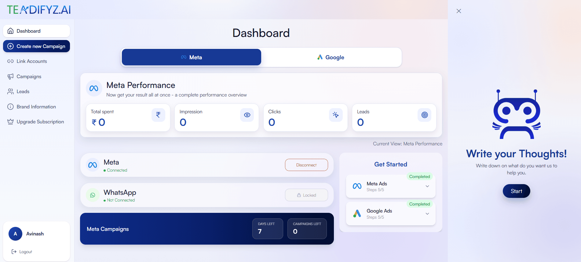 running ads on google ads and meta ads AI Ad Automation Platform for Google Ads & Meta Ads | TEadifyz AI
